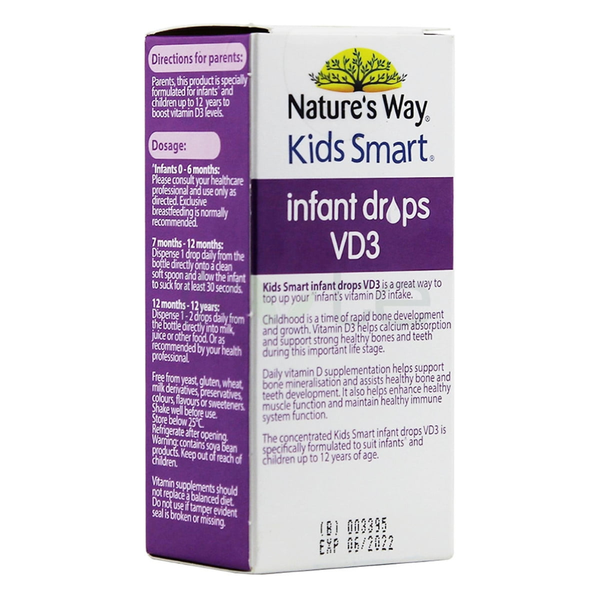 Nature’s Way Bổ Sung Vitamin D3 Cho Trẻ Kids Smart Infant Drops VD3