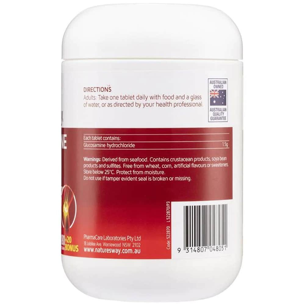 Nature’s Way Viên Uống Hỗ Trợ Khớp Glucosamine 1500mg 180 + 20 Viên