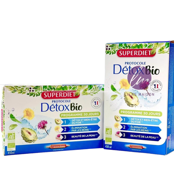 Super Diet Nước Uống Hỗ Trợ Thải Độc Gan Thận Đẹp Da Protocole Detox Biox 15ml 30 Ống