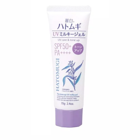 Hatomugi Gel Chống Nắng Ý Dĩ Cấp Ẩm, Nâng Tông Da UV Care & Tone Up SPF50+ PA++++ 70g