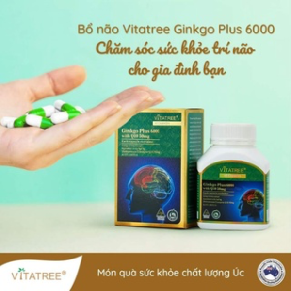 Vitatree Viên Uống Tăng Tuần Hoàn Não Ginkgo Plus 6000 With Q10 50mg 40 Viên