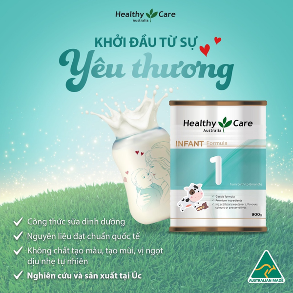 Healthy Care Sữa Bột Số 1 Infant Formula Cho Bé Sơ Sinh Đến 6 Tháng Tuổi 900g