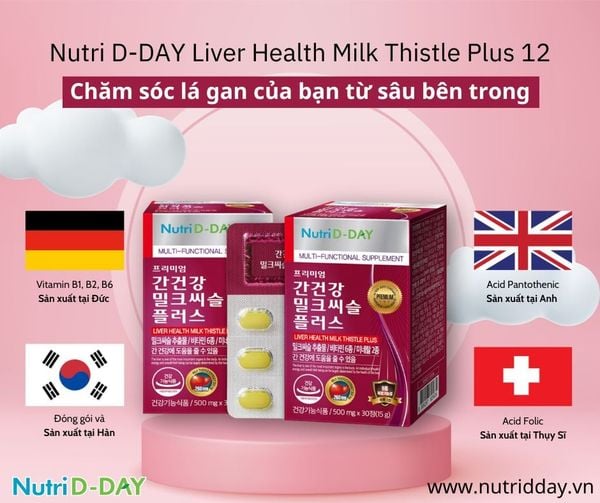 Nutri D-Day Viên Uống Bổ Gan, Thải Độc PREMIUM Liver Health Milk Thistle 30 Viên