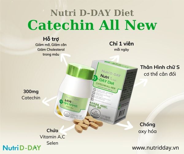 Nutri D-Day Viên Uống Hỗ Trợ Giảm Cân Catechin ALL NEW 60 Viên