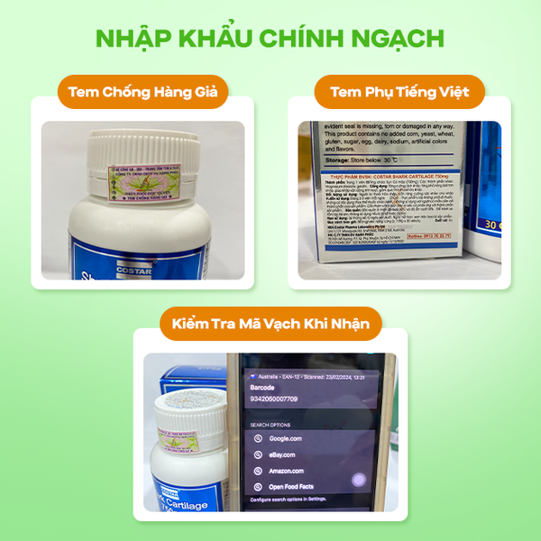 Costar Viên Uống Hỗ Trợ Xương Khớp Sụn Cá Mập Blue Shark Cartilage 750mg (30 Viên)