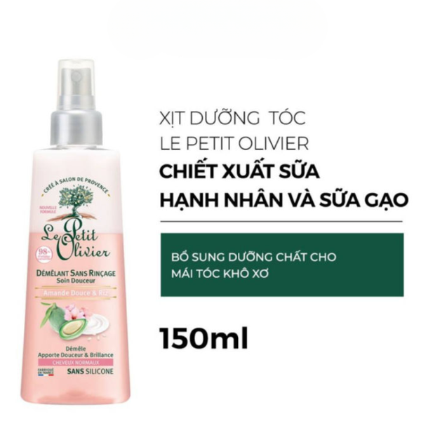 Le Petit Olivier Xịt Dưỡng Tóc Chiết Xuất Sữa Hạnh Nhân Và Sữa Gạo 150ml