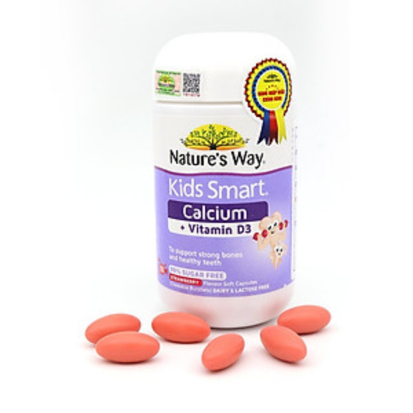 Nature’s Way Viên Uống Bổ Sung Canxi Kids Smart Calcium + Vitamin D3 Burstlets 50 Viên