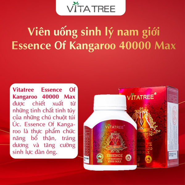 Vitatree Viên Uống Essence Of Kangaroo 40000 Max 80 Viên