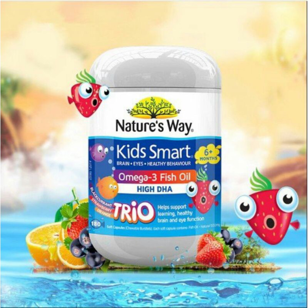 Nature's Way Viên Uống Bổ Sung Omega 3 Cho Bé Omega-3 Fish Oil Trio 60 Viên