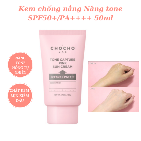 Chocho's Lab Kem Chống Nắng Hàn Quốc Nâng Tông Tone Capture Pink 50g