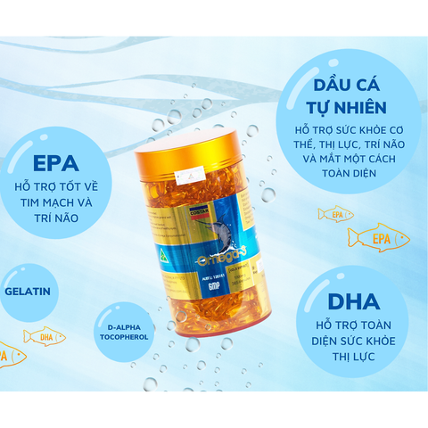 Combo Costar Dầu Cá 100 Viên + Sữa Ong Chúa Royal Jelly Soft Gel 1450mg 100 Viên