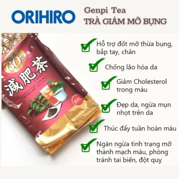 Combo Giảm Mỡ Thải Độc Gan - Trà Giảm Mỡ Bụng Orihiro, Viên Thải Độc Gan Swisse