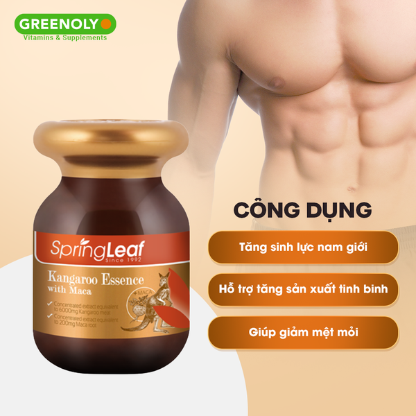 SpringLeaf Viên Uống Tăng Cường Sinh Lý Nam Kangaroo Essence With Maca 60 Viên