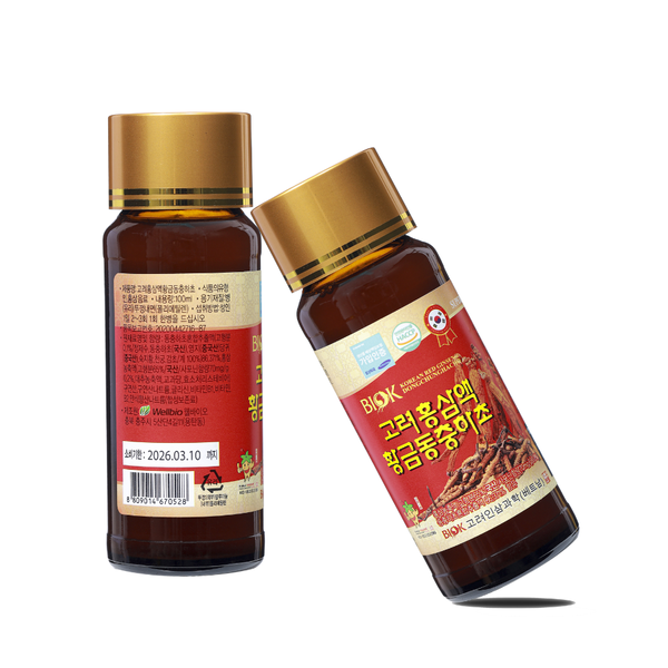 Biok Nước Uống Hồng Sâm Đông Trùng Hạ Thảo 100ml Hộp 10 Chai