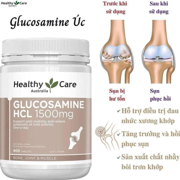 Healthy Care Viên Uống Cải Thiện Xương Khớp Glucosamine HCL 1500mg 400 Viên