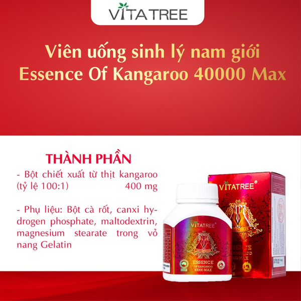 Vitatree Viên Uống Essence Of Kangaroo 40000 Max 80 Viên