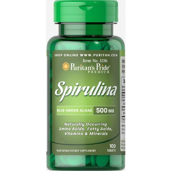 Puritan's Pride Viên Uống Tảo Xoắn Spirulina 500 mg