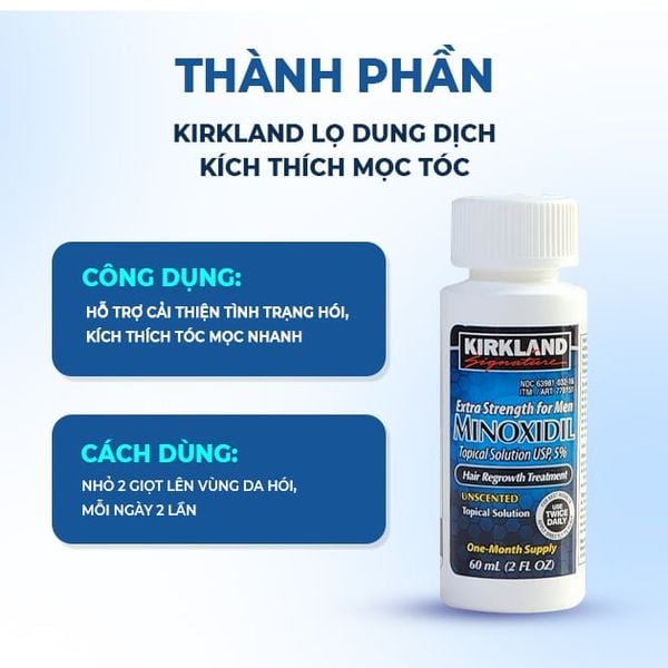 Kirkland Lọ Dung Dịch Kích Thích Mọc Tóc Chứa Minoxidil 5% 60ml