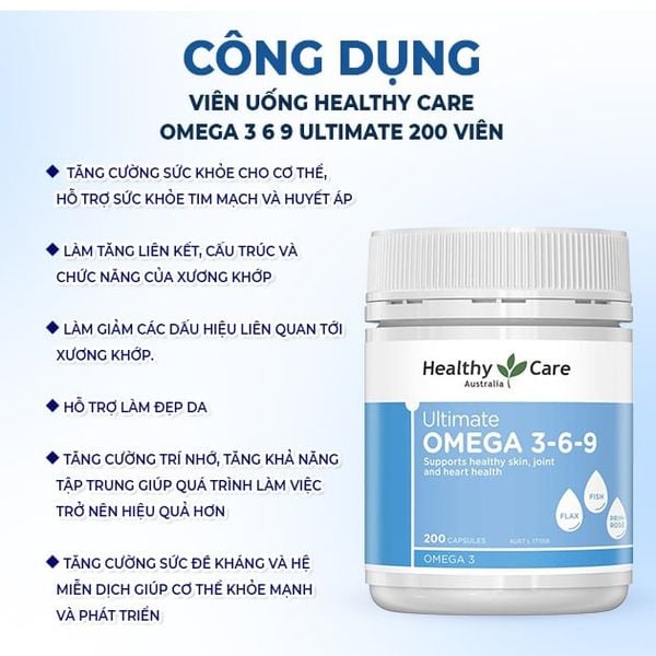 Healthy Care Viên Uống Dầu Cá 3-6-9 Omega 369 Ultimate Của Úc 200 Viên