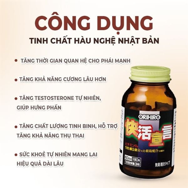 Orihiro Tinh Chất Hàu Tươi, Tỏi Và Nghệ Hỗ Trợ Sức Khoẻ Nam Giới 180 Viên