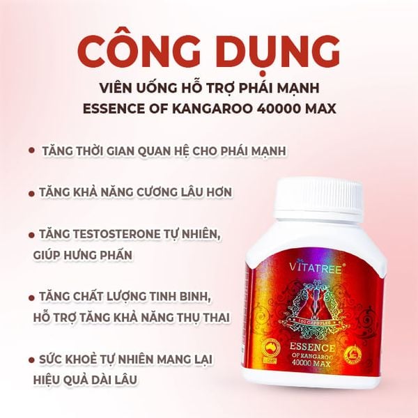 Essence Of Kangaroo 40000 Max Vitatree Viên Uống Hỗ Trợ Phái Mạnh
