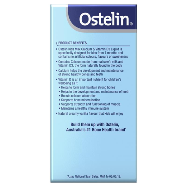 Ostelin Siro Bổ Sung Canxi & D3 Cho Bé Từ 7 Tháng Đến 13 Tuổi 90ml