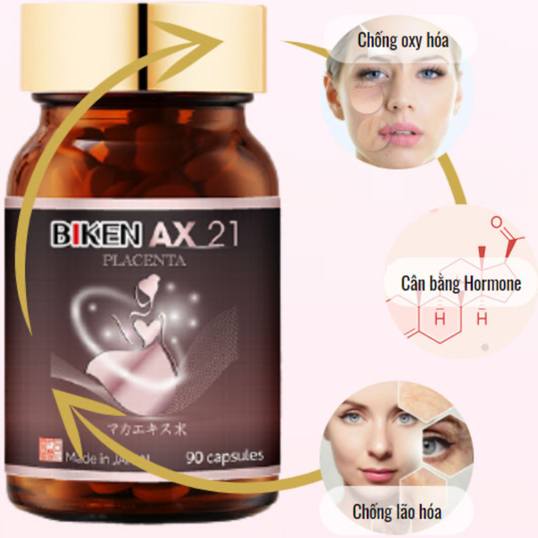 Biken AX21 Viên Uống Nội Tiết Tố Nữ Noah Legend Placenta 90 Viên