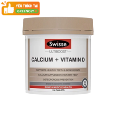 Swisse Viên Uống Bổ Sung Canxi & Vitamin D 150 Viên