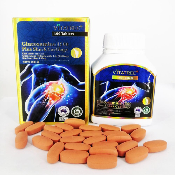 Vitatree Viên Uống Hỗ Trợ Xương Khớp Công Thức Mới Glucosamine Sụn Cá Mập 1500mg 100 Viên