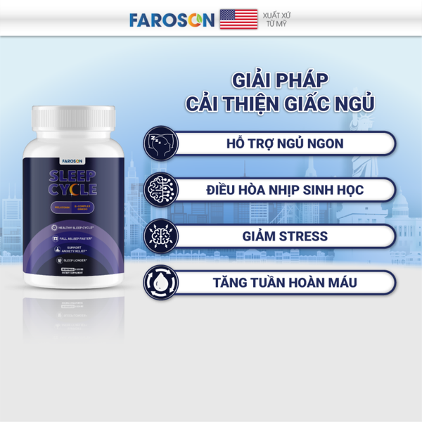 Faroson Viên Uống Ngủ Ngon Sleep Cycle Melatonin 3mg