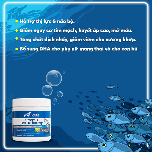 Goodhealth Viên Uống Dầu Cá Omega 3 Fish Oil 1000mg 150 Viên