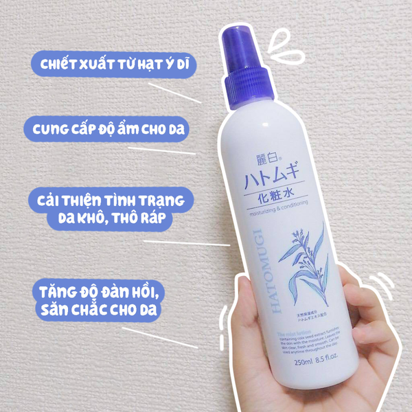 Hatomugi Xịt Khoáng Ý Dĩ Dưỡng Ẩm, Làm Sáng Da The Mist Lotion 250ml