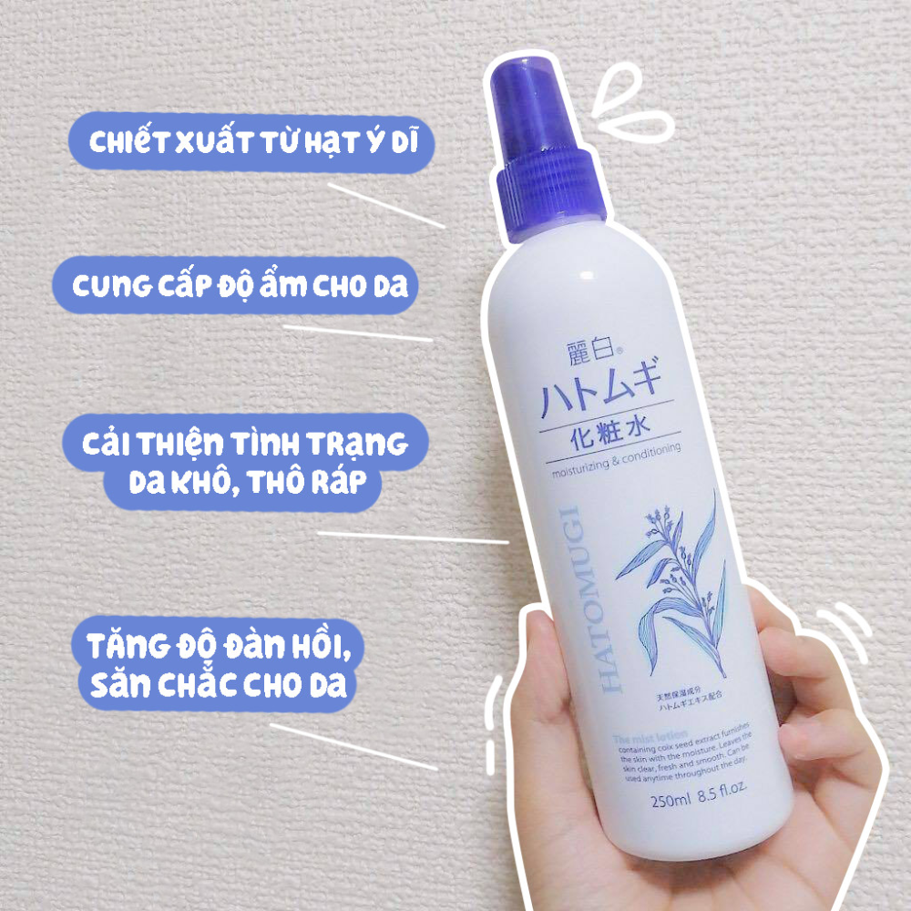 Hatomugi Xông Khoáng Ý Dĩ Dưỡng Ẩm, Làm Sáng Da The Mist Lotion 250ml – Greenoly
