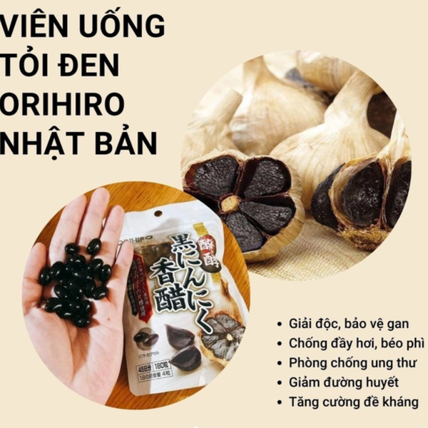 Orihiro Viên Uống Tỏi Đen Tăng Cường Sức Đề Kháng Hộp 180 Viên