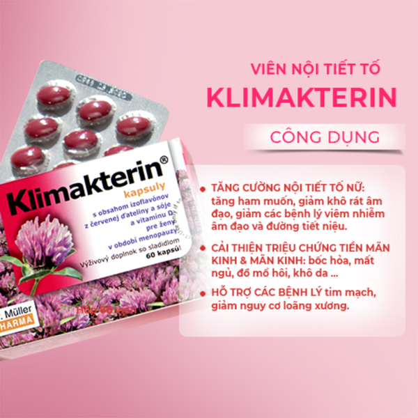 Klimakterin Viên Uống Hỗ Trợ Cân Bằng Nội Tiết Tố Nữ 60 Viên