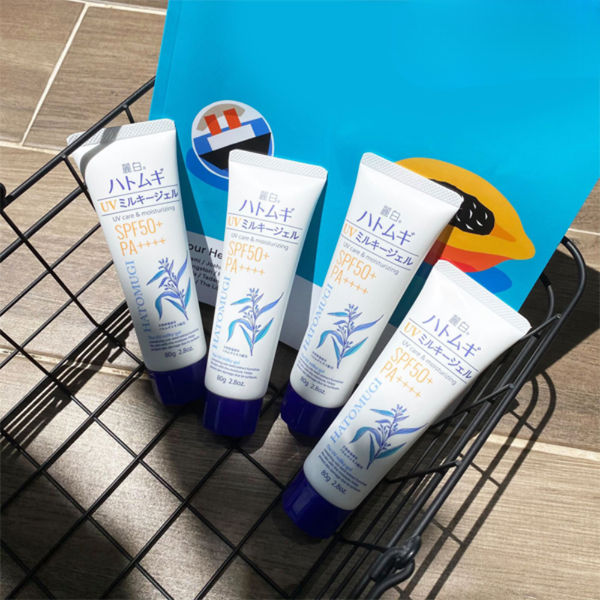 Hatomugi Gel Chống Nắng Cấp Ẩm Cho Mặt, Toàn Thân UV Care & Moisturizing SPF50+/PA++++