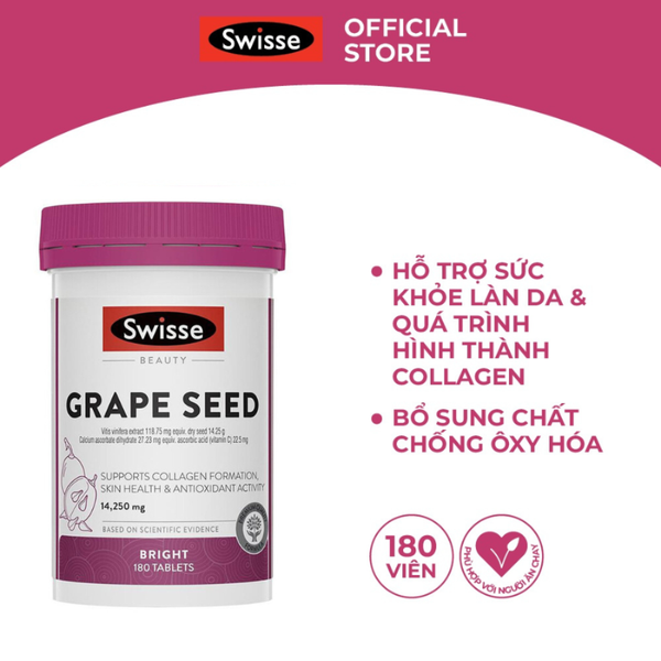 Swisse Viên Uống Chống Oxy Hóa 14,250mg Grape Seed