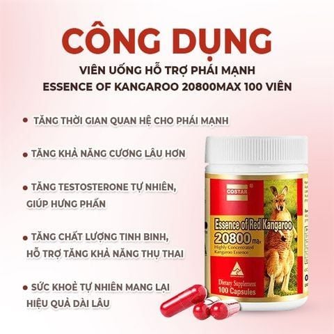 Combo 2 Hộp Hỗ Trợ Phái Mạnh Essence Of Kangaroo 20800max - Costar Của Úc Chính Hãng 100 Viên