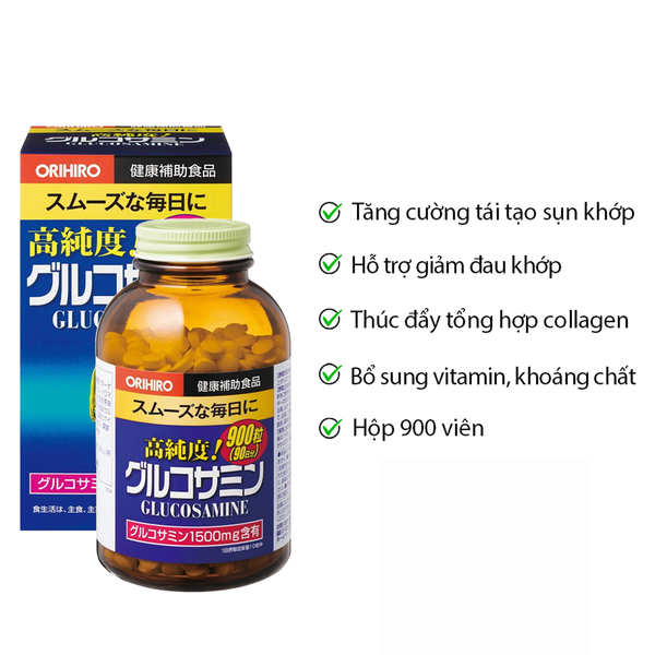 Combo Orihiro Viên Uống Dầu Cá Bổ Sung Omega 3, EPA & DHA 180 Viên & Orihiro Viên Uống Hỗ Trợ Xương Khớp, Bổ Sung Glucosamine 1500mg 900 Viên