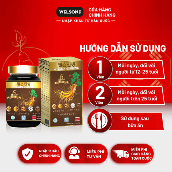 Welson Viên Uống Hồng Sâm Hàn Quốc Ginseng 60 Viên