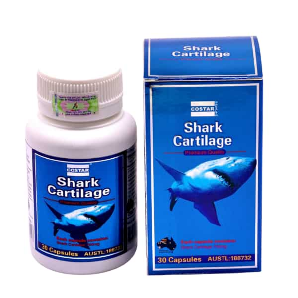 Combo 2 Hộp Sụn Cá Mập Costar Blue Shark Cartilage 750mg 365 Viên, Costar Sụn Cá Mập Blue Shark Cartilage 750mg 30 Viên