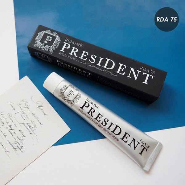 President Kem Đánh Răng Đen Renome 75 RDA Chứa Nhân Sâm, Trắng Răng, Ngừa Sâu Răng Và Viêm Nướu 75g