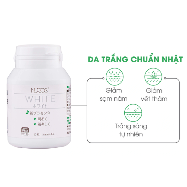 Nucos Viên Uống Trắng Da Chiết Xuất Nhau Thai Ngựa White Placenta 60 Viên