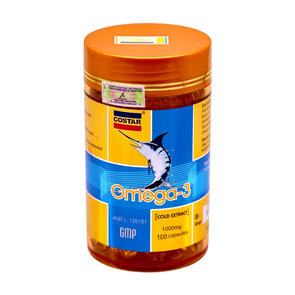 Combo Costar Dầu Cá Omega 3 1000mg 100 Viên, Sụn Cá Mập Blue Shark Cartilage 750mg 120 Viên