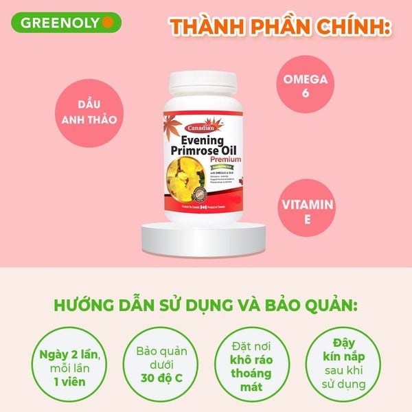 David Health Dầu Hoa Anh Thảo Chiều Điều Tố Nội Tiết Tố Nữ Evening Primrose Oil 200 Viên