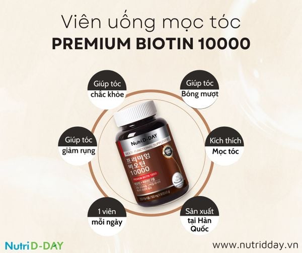 Nutri D-Day PREMIUM Biotin 10000 Cho Tóc Khỏe 90 viên