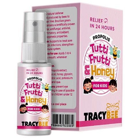 Tracybee Xịt Keo Ong Xanh Vị Trái Cây Hỗ Trợ Cải Thiện Viêm Họng, Ho 30ml