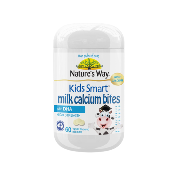 Nature's Way Viên Nhai Bổ Sung DHA Cho Trẻ Kids Smart Milk Calcium Bites DHA 60 Viên