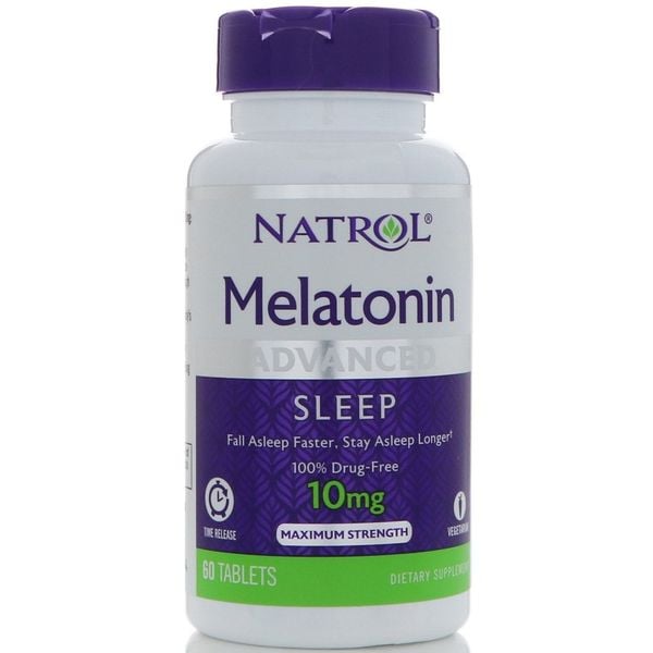 Natrol Viên Uống Melatonin 10mg Giúp Ngủ Sâu Giấc, Không Mùi 60 Viên