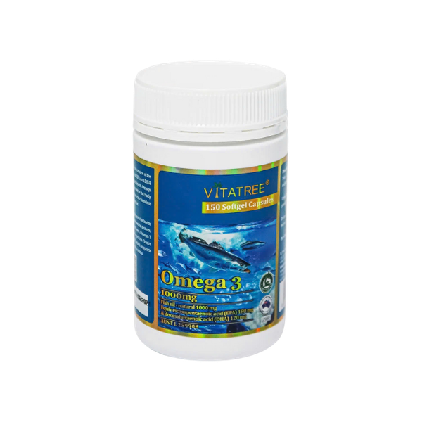 Vitatree Viên Uống Dầu Cá Omega 3 Bổ Sung Dưỡng Chất Cho Não, Bổ Mắt 1000mg 150 Viên